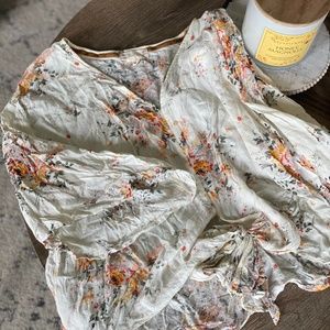 Altar'D State Floral Front Tie Crop Top